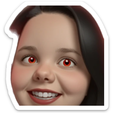 girl with red eyes smiling sticker