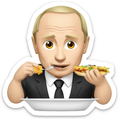 vladimir putin eating lunch sticker