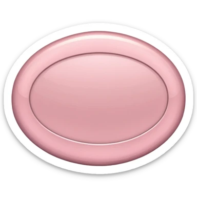 light pink metallic 3d oval shape sticker