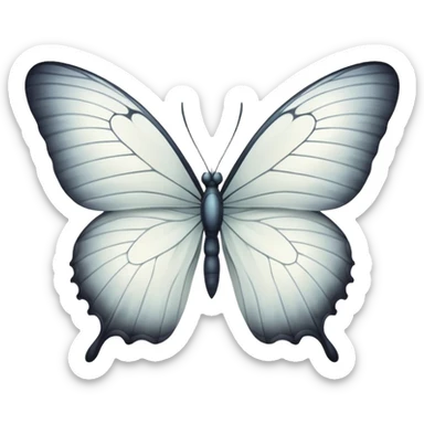 white butterfly side view sticker