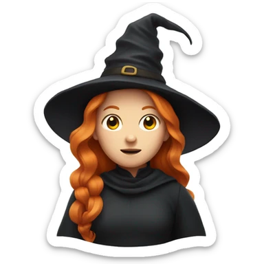 Witch with ginger hair  sticker