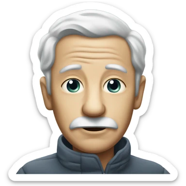 old man under cloudy sky sticker