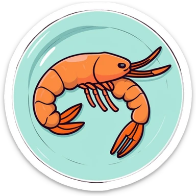 colorful cooked shrimp on a plate sticker