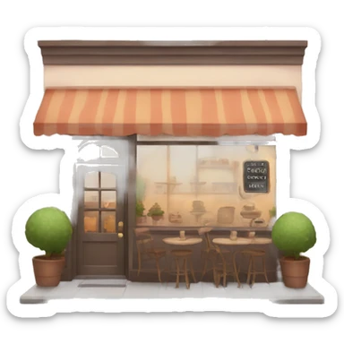 cosy coffee shop in lofi style sticker