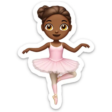  brown skin ballerina music box sticker