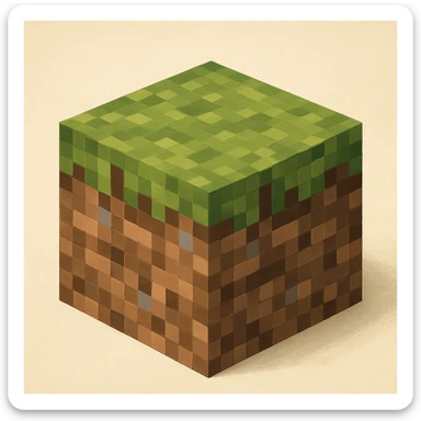 Minecraft grass block in general style sticker