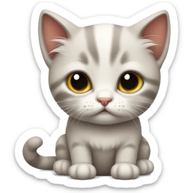 frowning cute kitten sticker