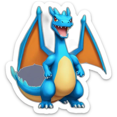 charizard-adult-wing-blue-tall-front-stand-up-fire sticker