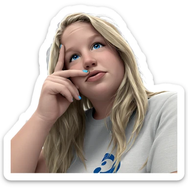 blonde girl with blue eyes sticker