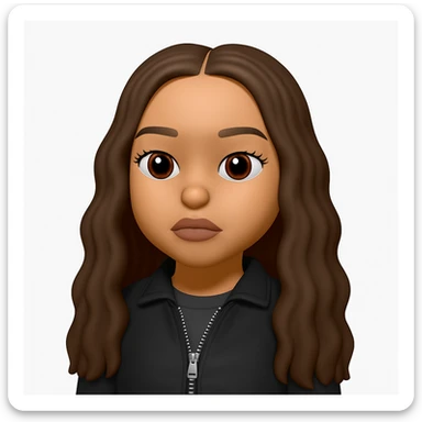 Convert this photo to a 3D emoji in Apple style, keeping the clothes as they are, no changes to attire. The style should resemble Apple 3D emoji style with smooth, rounded features and vibrant colors, preserving the original clothing details exactly as shown. sticker