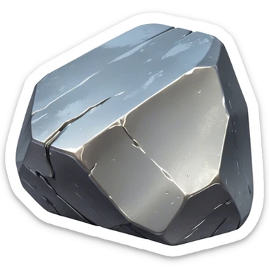 Cinematic Realistic Nickel Ore, Bright and shiny, with a rough, metallic surface reflecting light in soft, gleaming waves. The metal has a subtle luster and is both sturdy and raw in its form. Soft glowing outline, capturing the essence of durability and modern elegance in raw nickel ore. sticker