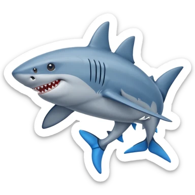Shark with three legs wearing blue shoes sticker