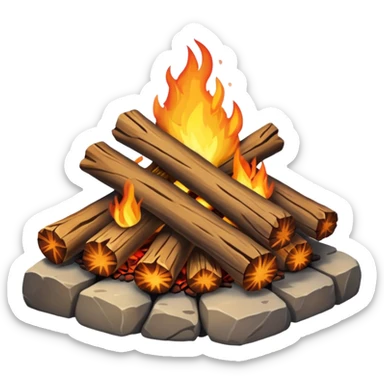 camp fireplace sticker