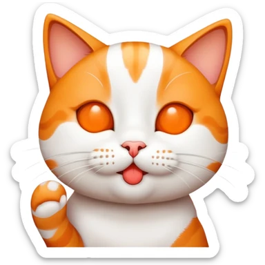 Funny cat send kiss sticker