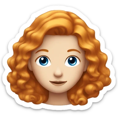 Ginger beautiful girl with blue eyes and wavey hair  sticker
