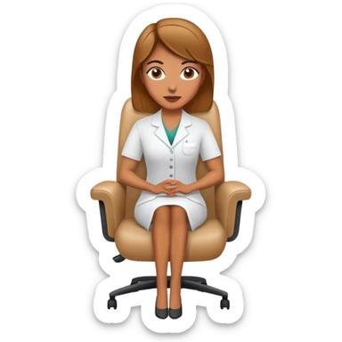 Female Therapist sitting in chair sticker