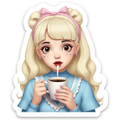 Melanie Martinez drinking coffee sticker