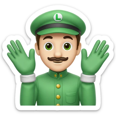 Luigi white gloves sticker