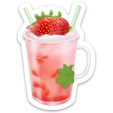 hwache strawberry korean drink mukbang sticker