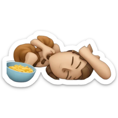 Friends having a food coma sticker