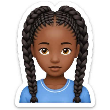 black girl with braids sticker