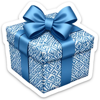 blue white present sticker