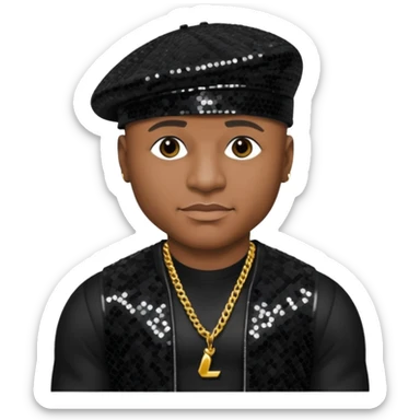 LL Cool J with black sequin outfit sticker