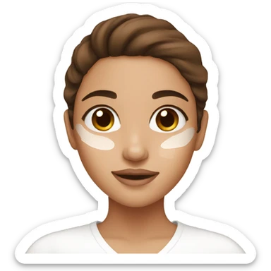 girl with brown hair doing skincare sticker