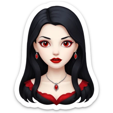 Vampire lady with red lips sticker