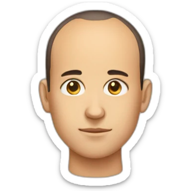 receding hairline boy sticker