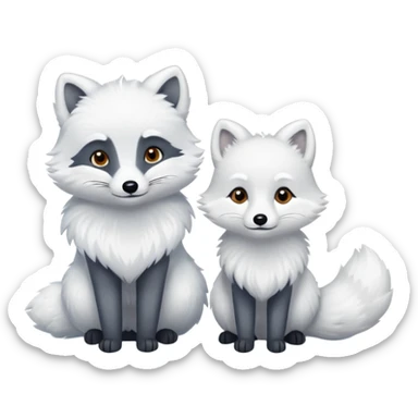 deux animaux russes sous la neige sticker