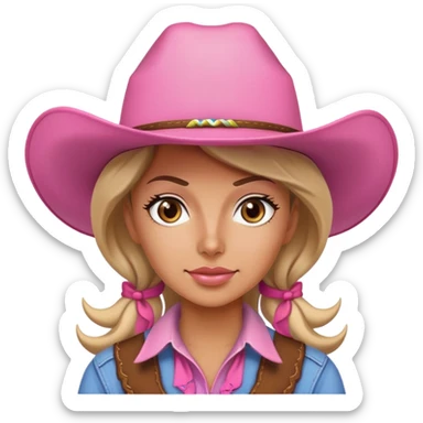 Cowgirl with pink hat sticker