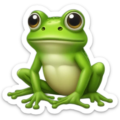 frog with gigachad pose sticker