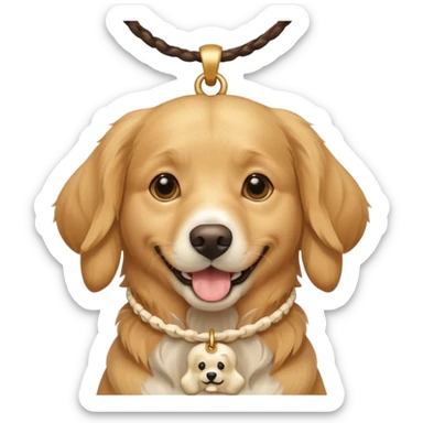 dog with bone necklace sticker