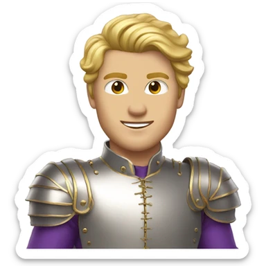 Gold gilded violet vintage man blonde hair fencing  sticker