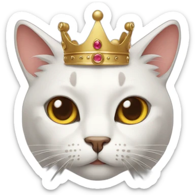Cat with crown sticker