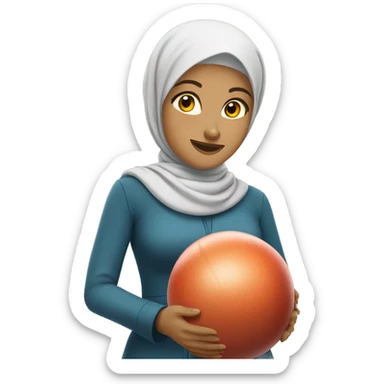 Caucasian-Hijabi-bowling sticker