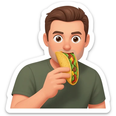 Man eating a taco sticker