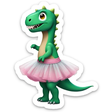Dinosaur wearing tutu sticker