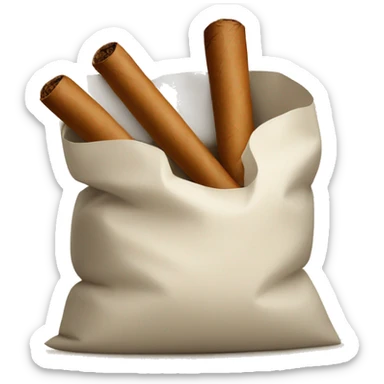a bag of flour smokes a cigar sticker