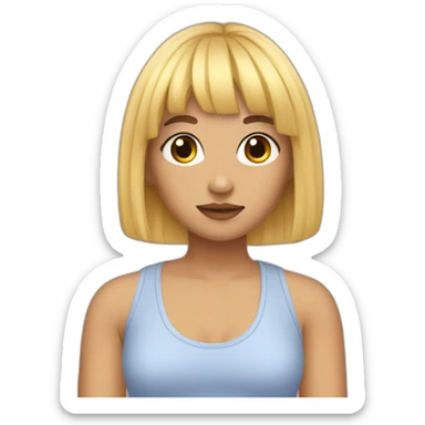 A soft girl with curtain bangs  sticker