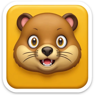 BUC-EES BEAVER emoticon expressing fright sticker