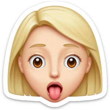 Eyes open, shaking tongue  sticker