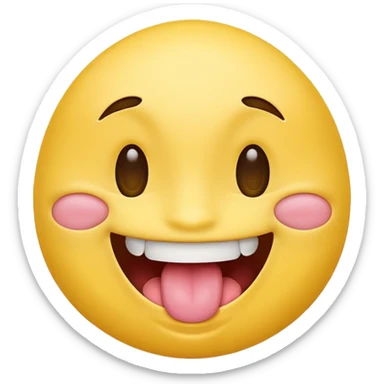 yellow face with tongue sticking out to the side sticker