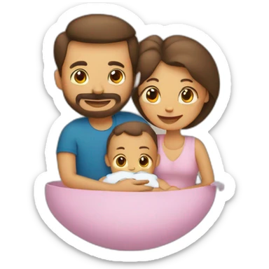 Une famille avec un bébé  sticker