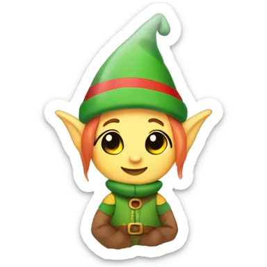 Cute and colorful elf in a snow globe sticker