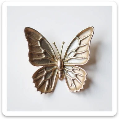 realistic butterfly-shaped earring with a metallic finish, isolated on a transparent background, no visible background sticker