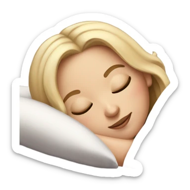 White Girl with eyeliner sleeping in her bed sticker