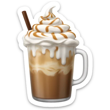 Iced latte with whipped cream sticker