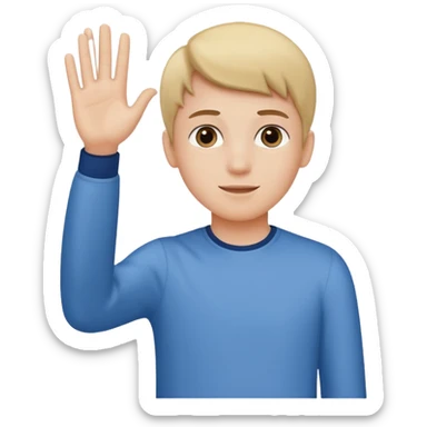 teenager seen from behind waving goodbye to his parents sticker